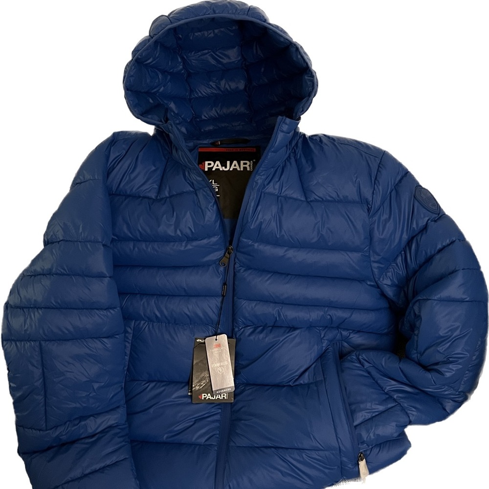 BLUE, XL, PAJAR - NAVI MEN'S PACKABLE LIGHTWEIGHT PUFFER WITH REMOVABLE HOOD